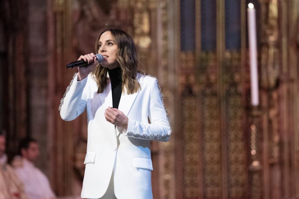 Melanie C performs during the 'Together at Christmas' Carol Service at Westminster Abbey (PA)