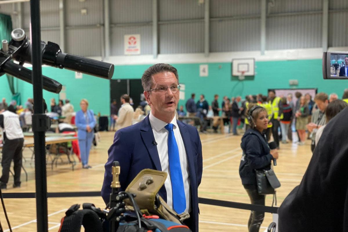 Steve Baker at general election count in Aylesbury <i>(Image: Bucks Free Press)</i>