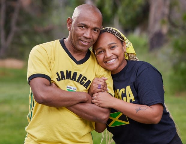 <p>Linton Atkinson (L) and Sharik Atkinson (R), father and daughter from Brooklyn, New York.</p><p>Linton, 50, is an assistant principal. Sharik, 23, is a Master's student. The father/daughter duo come into the race with their own international experience, having immigrated from Jamaica in 2001. The same year, <em>The Amazing Race </em>premiered, and the two are thrilled to now get to see the world after vicariously experiencing it throughout their years of fandom.</p><p>Sonja Flemming/CBS</p>