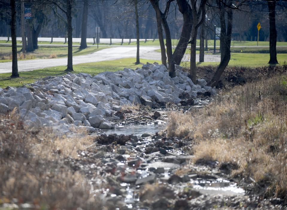 Navarre-Bethlehem Township Community Park will continue to undergo improvements this year. The stream bank already has been restored and stabilized.