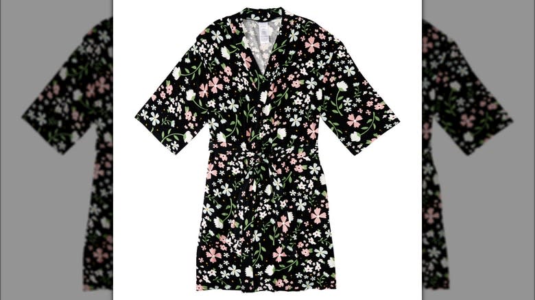Black robe with flowers