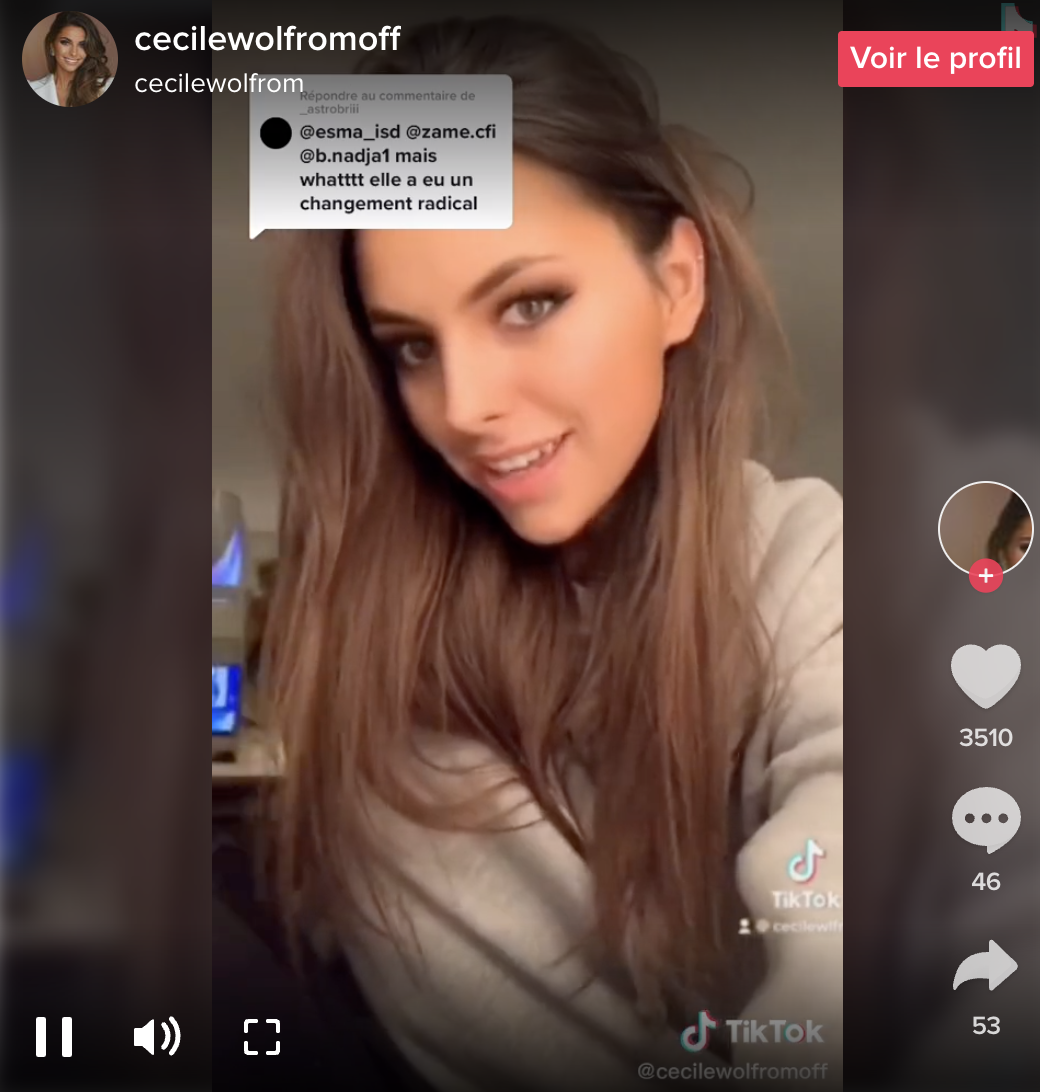 Cécile Wolfrom, ex-candidate à Miss France, parle de son régime express sur TikTok
Crédit : capture d'écran