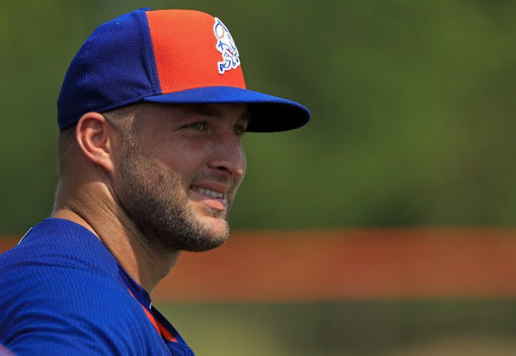Tim Tebow is expected to suit up for two spring training games this week. (Getty Images)