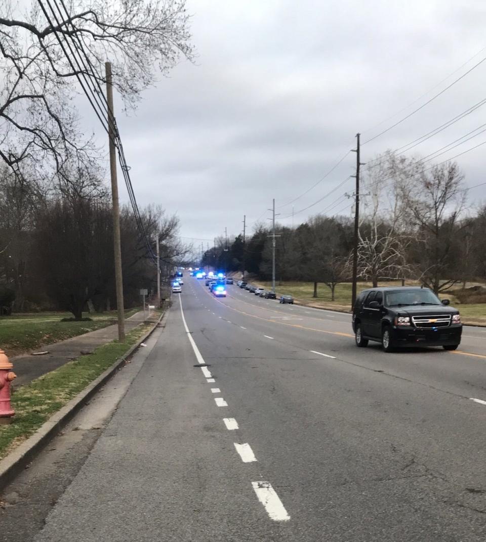 Nashville police and law enforcement presence on Old Hickory Boulevard and Arta Drive in Madison Thursday, Dec. 16, 2021 after an early morning officer-involved shooting.