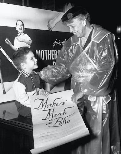 Eleanor Roosevelt helped inaugurate the Mothers’ March on Polio to raise money to fight the disease. <a href="https://www.gettyimages.com/detail/news-photo/the-mothers-march-on-polio-was-inaugurated-december-10-1953-news-photo/535083978" rel="nofollow noopener" target="_blank" data-ylk="slk:Bettmann/CORBIS via Getty Images;elm:context_link;itc:0;sec:content-canvas" class="link ">Bettmann/CORBIS via Getty Images</a>