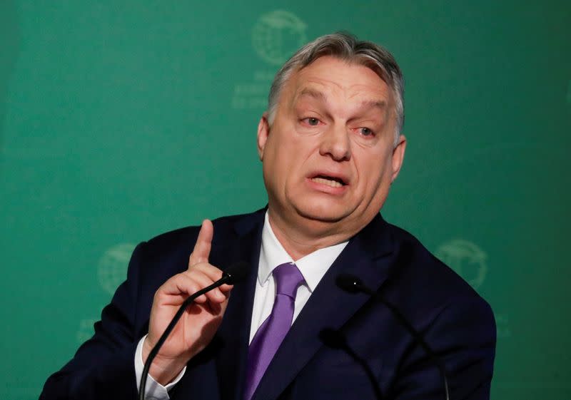 FILE PHOTO: Hungary's PM Orban takes part in an annual business conference in Budapest