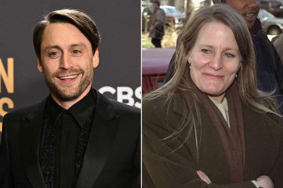 <p>getty (2)</p> Kieran Culkin and his mother Patricia Brentrup