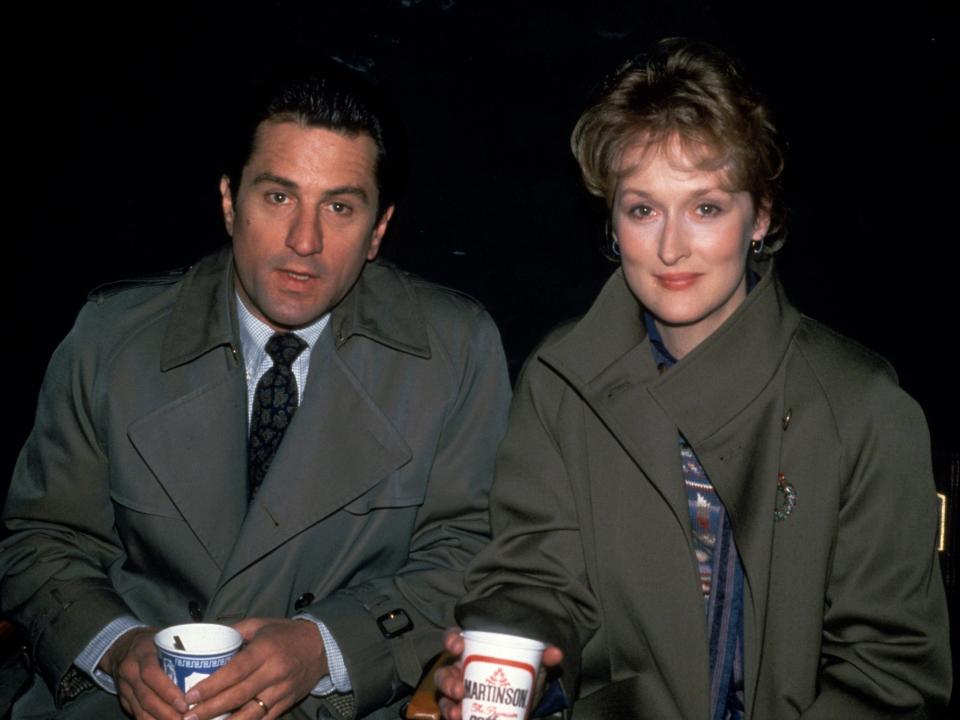 Robert De Niro and Meryl Streep filming "Falling In Love" in New York City.