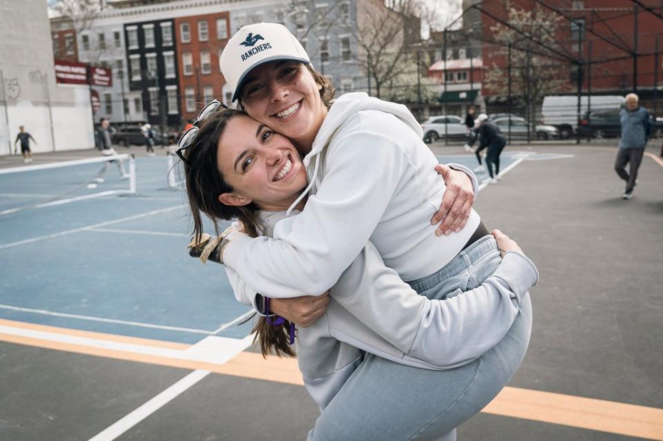 Emma Troxler (left) and Yael Yonah met playing pickleball and started dating. Stefano Giovannini