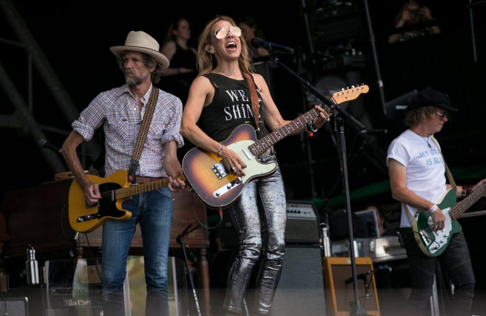 Sheryl Crow performing at Glastonbury in 2019 (Joel C Ryan/Invision/AP)