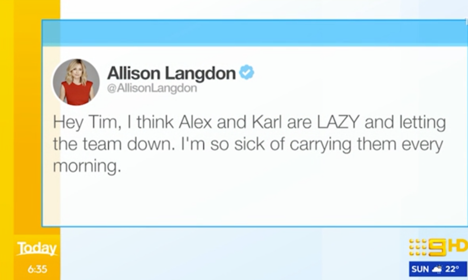 today show ally langdon mean tweet