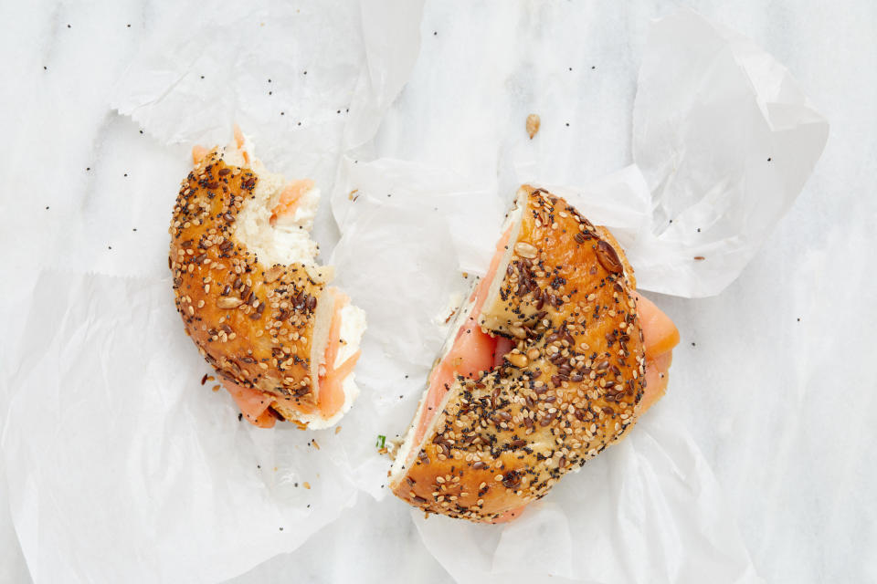 An everything bagel sandwich.