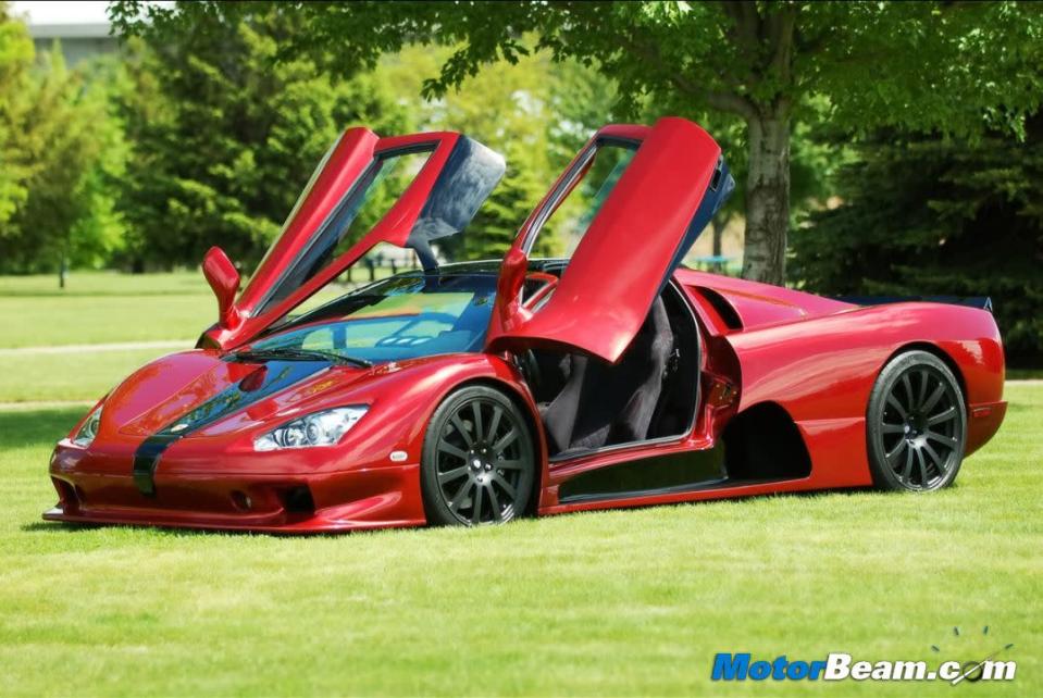 <b>SSC Ultimate Aero </b><br>The fastest car in the world at one point of time, the Ultimate Aero is now number 3 and is powered by a twin-turbo V8 motor that produces 1183 HP. 0 - 100 kmph comes up in 2.8 seconds, while the top speed is 414 kmph.