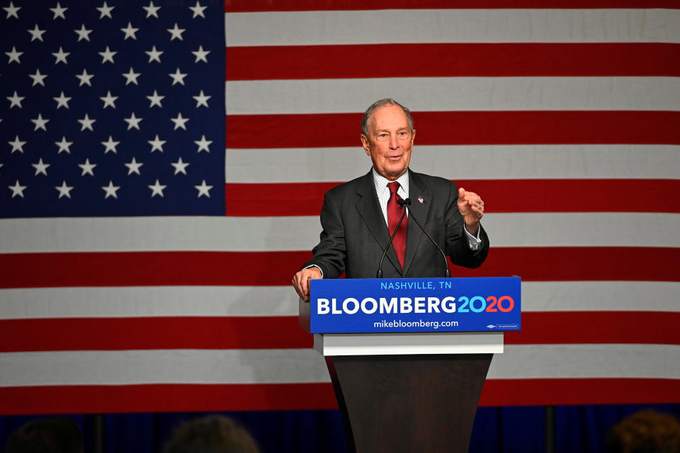 Democratic presidential candidate Mike Bloomberg opens his Tennessee 2020 campaign headquarters in Nashville, Tennessee, U.S. December 19, 2019.  REUTERS/Harrison McClary