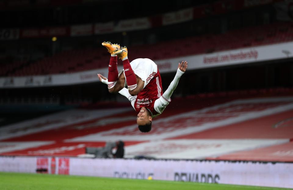 Aubameyang celebrates opening the scoringGetty Images