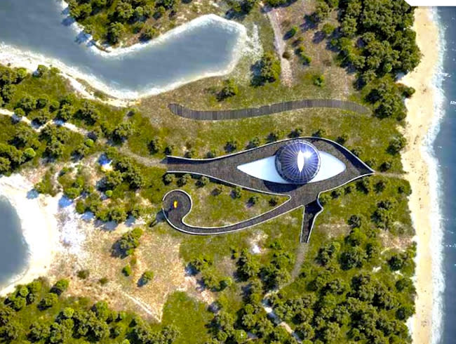 naomi campbell eye-shaped eco-friendly green home