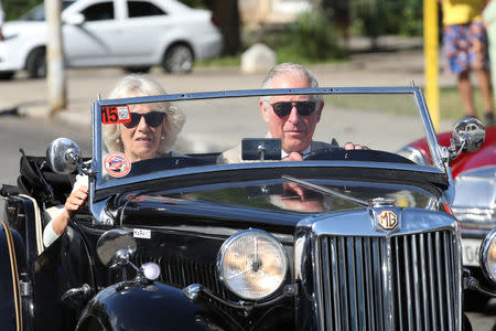 Britain's Prince Charles and Camilla, Duchess of Cornwall arrive at a British Classic Car event in Havana, Cuba March 26, 2019. Chris Jackson/Pool via REUTERS