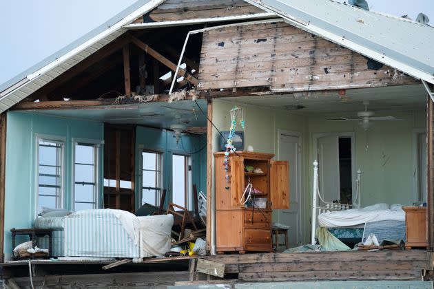 A storm-damaged home is seen in the wake of Hurricane Ida on September 3, 2021 in Grand Isle, Louisiana. (Photo: Sean Rayford via Getty Images)