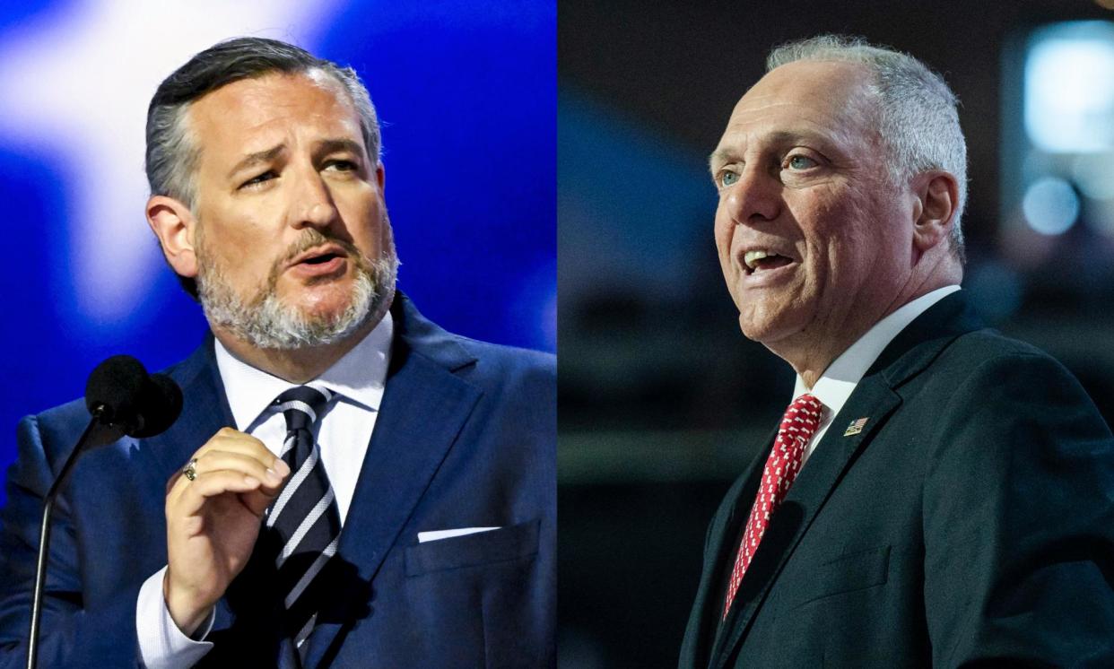 <span>Ted Cruz and Steve Scalise are among the climate change deniers in Congress.</span><span>Composite: UPI, REX/Shutterstock</span>