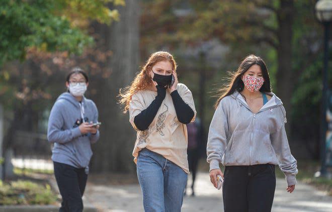 University of Michigan students in Ann Arbor were given a "stay in place" order on Oct. 20, 2020, as the number of coronavirus cases on campus spiked.