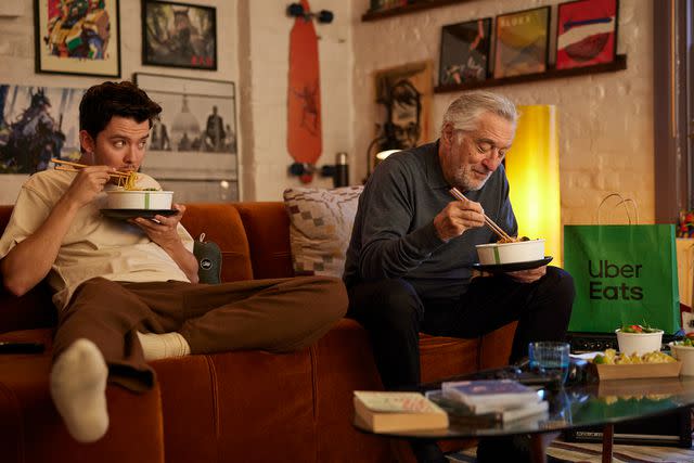 <p>Uber</p> Asa Butterfield and Robert De Niro bond in a new Uber One ad.