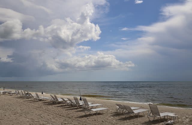 Douglas Sacha / Getty Images Row of lounge chairs on Delnor-Wiggins Pass State Park, Naples, Florida