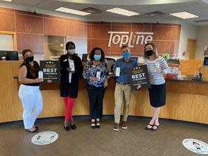 TopLine employees celebrate being named Best Credit Union in Minnesota.