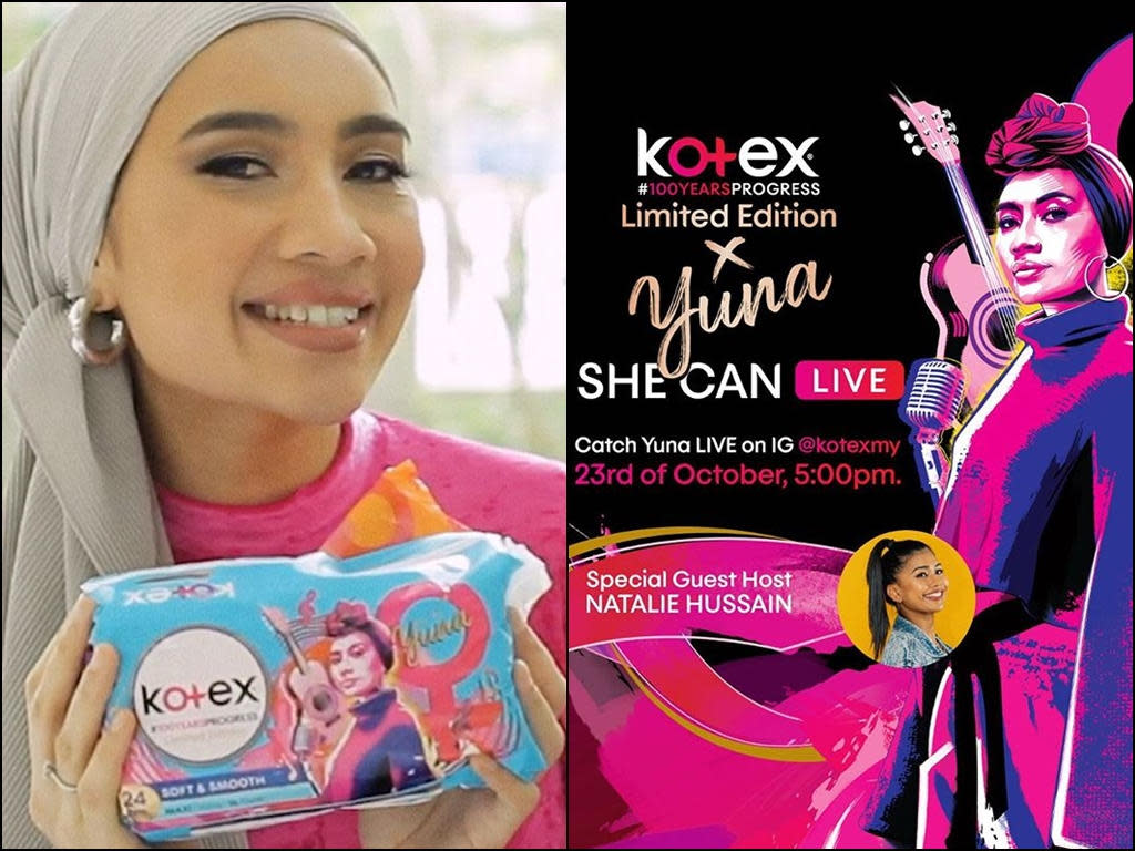  Yuna is one of the two Malaysian icons picked to be featured on these Kotex Limited Edition packs.