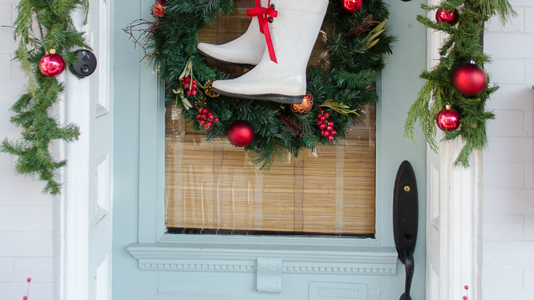 diy christmas door decorations boots and wreath