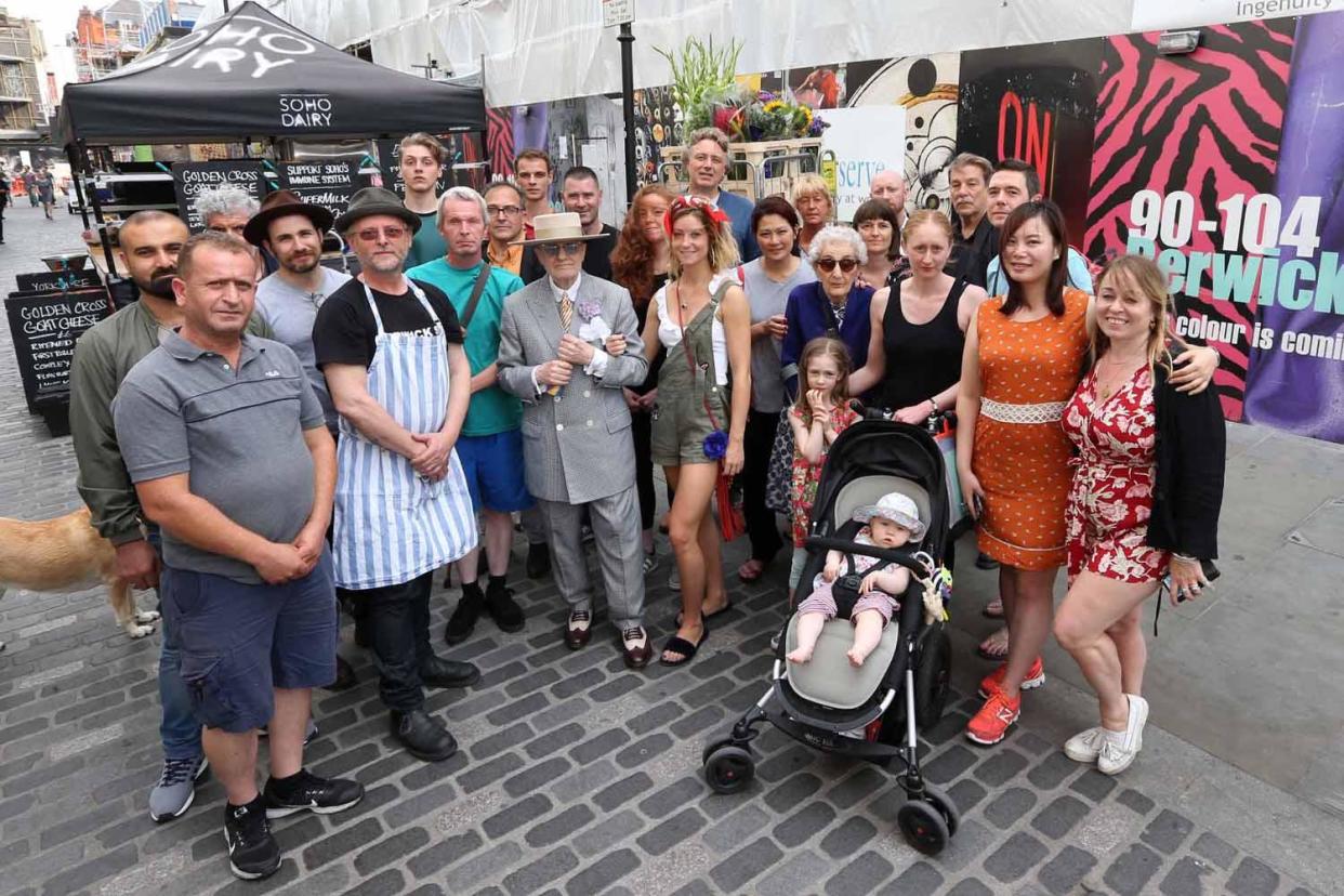 Frustrated traders: Berwick Street market traders and residents angry at the development: NIGEL HOWARD ©