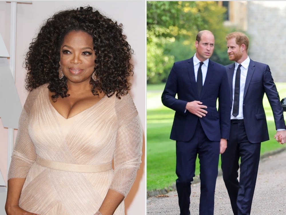 Oprah Winfrey (l.) äußert sich zur möglichen Aussöhnung von William und Harry. (Bild: AdMedia/ImageCollect / imago/i Images)