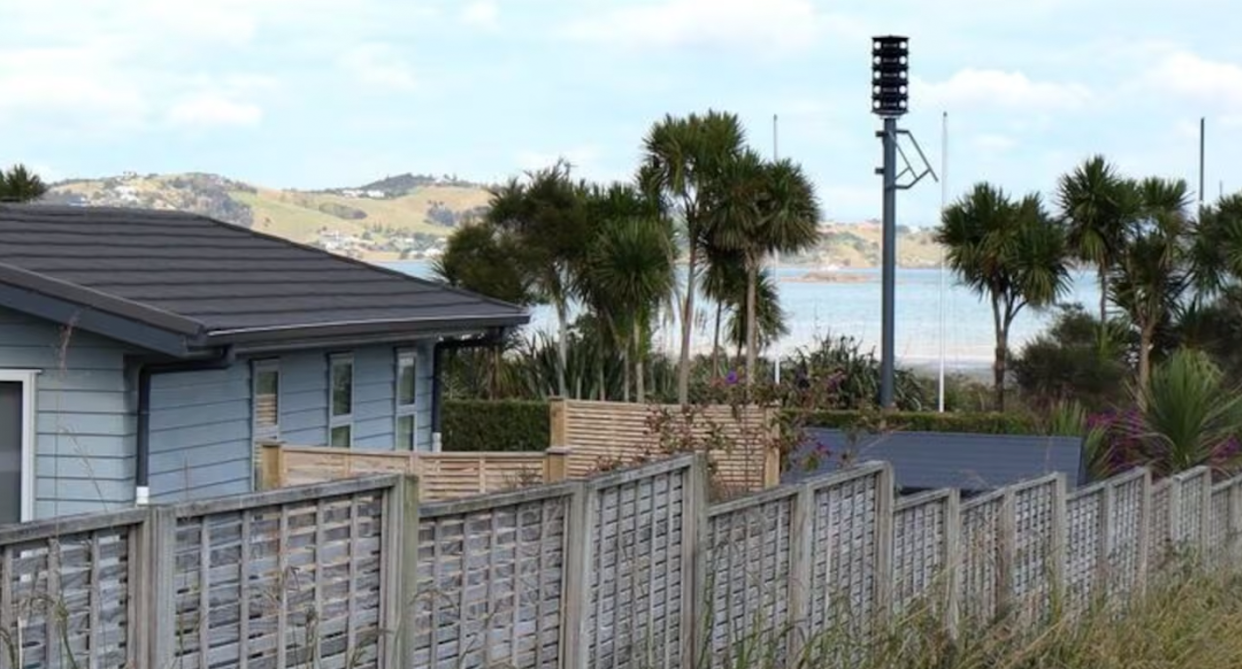 A tsunami siren now blocks the Whangārei Heads couple's waterfront view in New Zealand. 