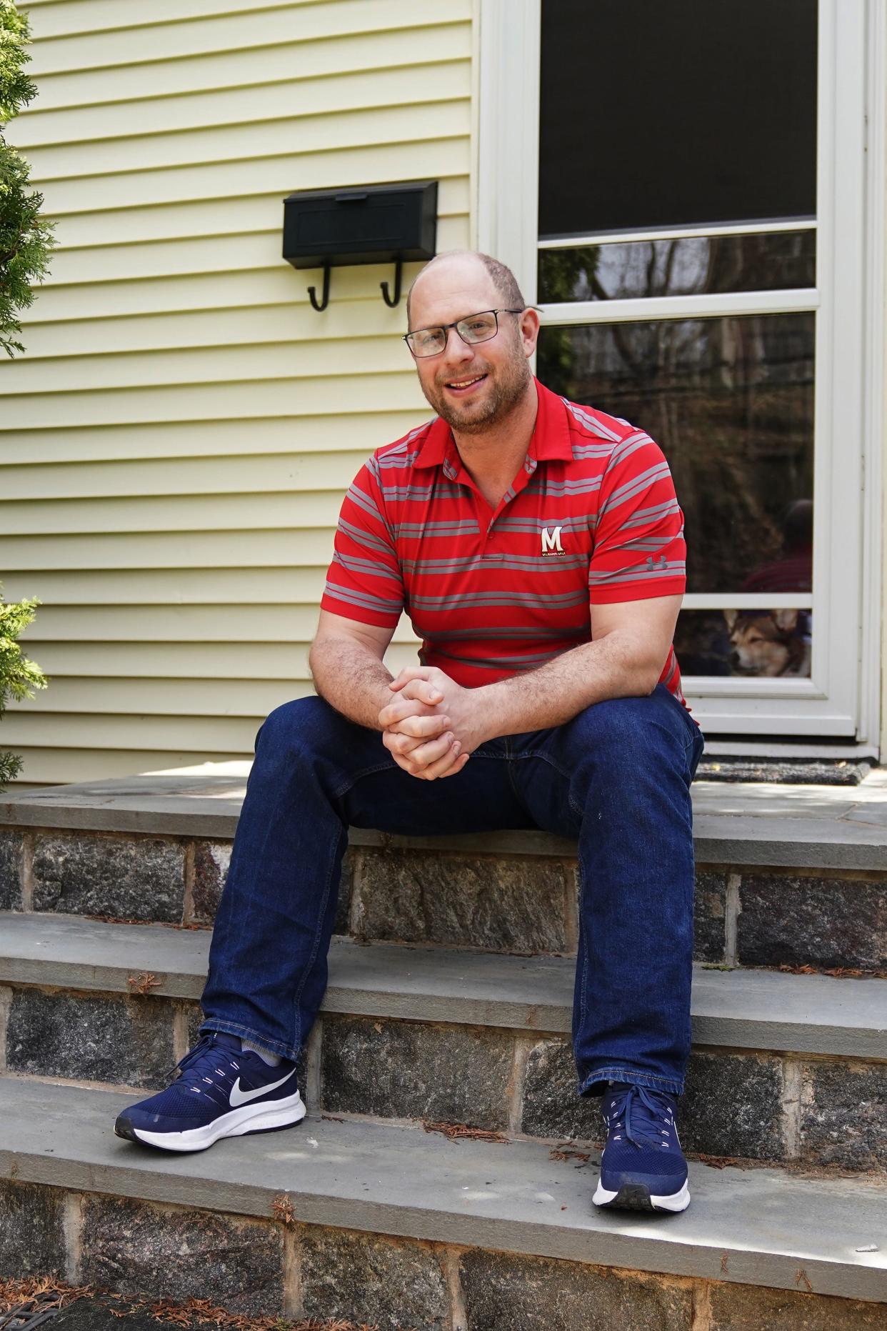 Eric Zinger photographed outsude his Hartsdale home on Friday, March 15, 2024, is a critic of the Sustainable Westchester program, which serves as the default supplier of electricity for 29 of Westchester's 45 municipalities.