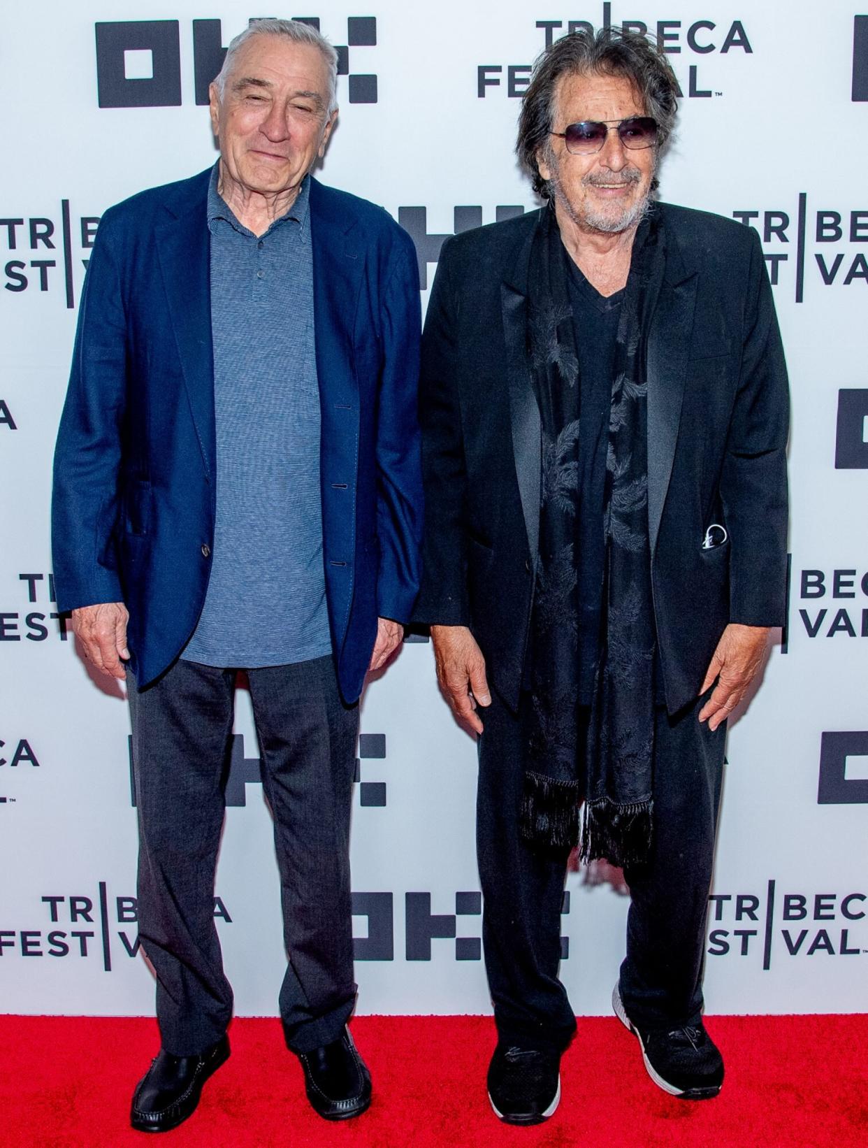 NEW YORK, NEW YORK - JUNE 16: Robert De Niro and Al Pacino attend "The Godfather" 50th Anniversary Screening during the 2022 Tribeca Festival at United Palace Theater on June 16, 2022 in New York City. (Photo by Roy Rochlin/Getty Images for Tribeca Festival)