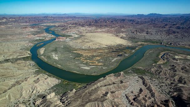 PHOTO: The Colorado River is seen in the Imperial National Wildlife Refuge in California, April 4, 2023. (Brian Van Der Brug/Los Angeles Times via Getty Images)