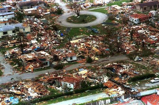 Destruction caused by hurricane Andrew.(AP Photo)