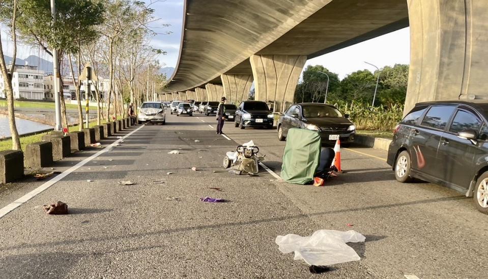 宜蘭昨日下午發生一起追撞車禍。（圖／翻攝畫面）