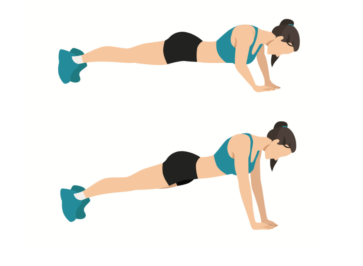 woman doing diamond pushups