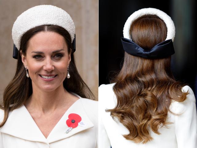 Kate Middleton pairs the Lotus Flower Tiara with voluminous hair