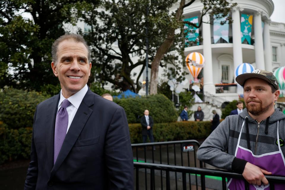 Hunter Biden, son of President Joe Biden, greets guests during the White House Easter Egg Roll on the South Lawn on April 01, 2024 in Washington, D.C.