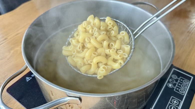 pasta in boiling water