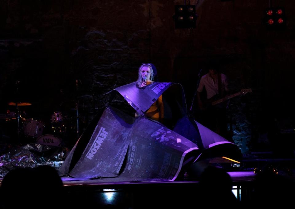 McCormick as her alter ego Lucy Muck performing a pop concert in ‘Life: Live!’ at the Battersea Arts Centre in 2021 (Holly Revell)