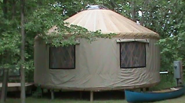 This yurt, in Centuria, WI, is selling for $40,000.