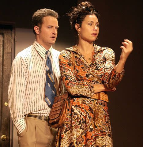 <p>rune hellestad/Corbis via Getty </p> Matthew Perry and Minnie Driver perform in "Sexual Perversity in Chicago" at the Comedy Theatre in London.