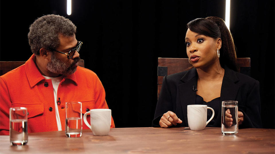 From left: Peele and Chukwu during THR’s Writer Roundtable.