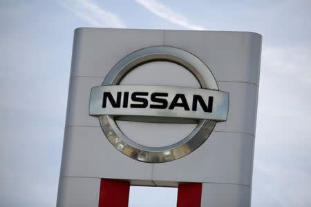 FILE PHOTO: A Nissan logo is seen at a car dealership in Ciudad Juarez, Mexico May 30, 2017. Picture taken May 30, 2017. REUTERS/Jose Luis Gonzalez/File Photo