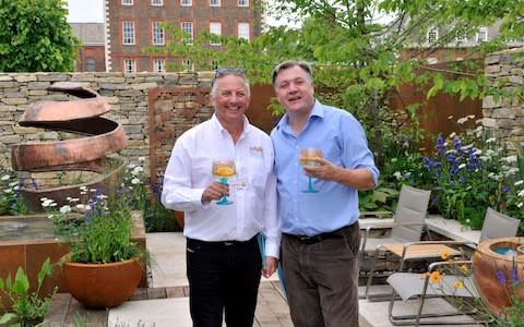 Ed Balls enjoying the Silent Pool Gin Garden at this year's Chelsea Flower Show - Credit: Adrian Brooks / Imagewise
