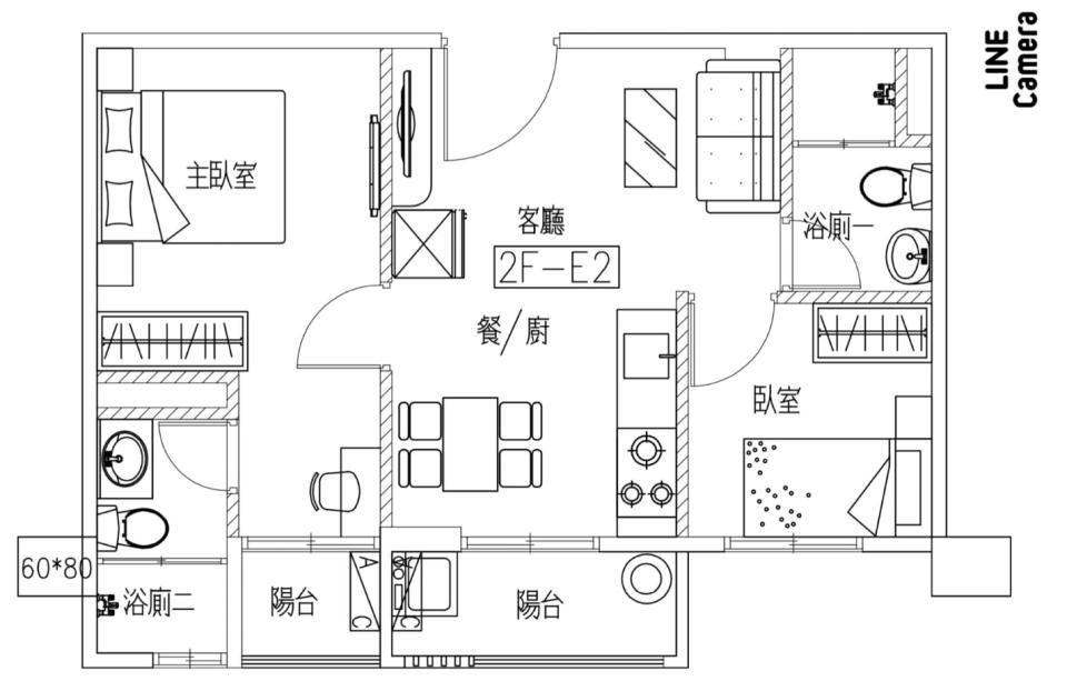 室內僅13多坪房子，竟隔出2房2廳2衛。（圖／翻攝自買房知識家 買房賣房攏滴＋）