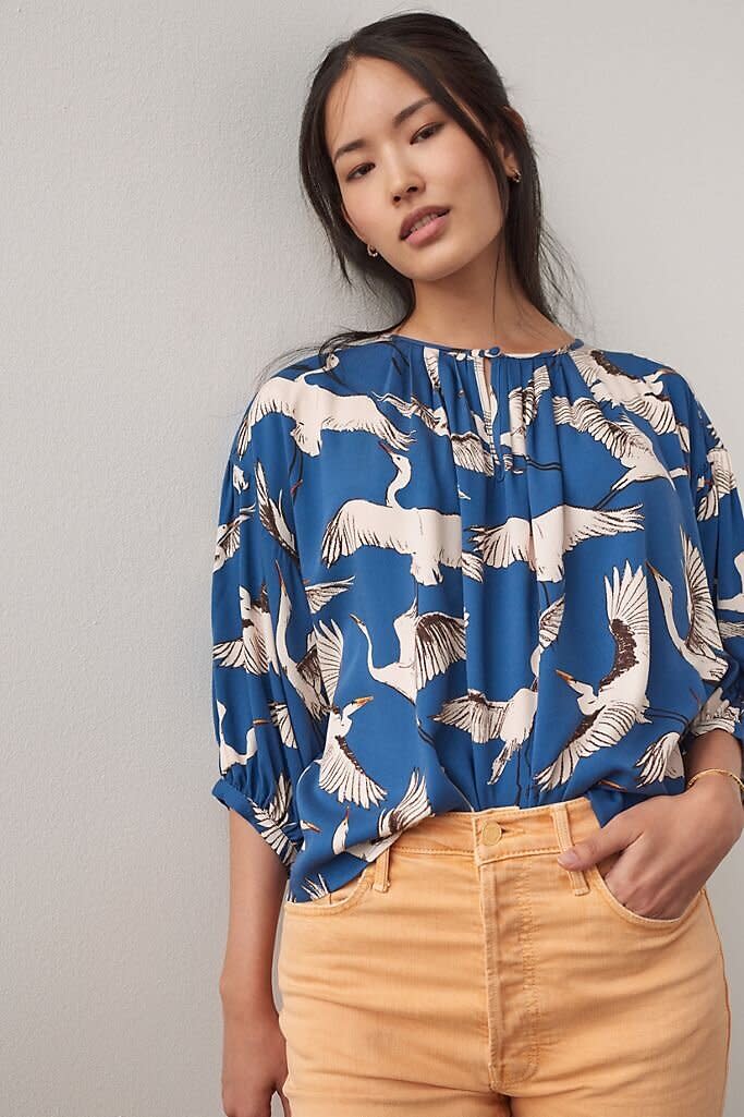 This blouse comes in sizes XS to XL. Originally $100, <a href="https://fave.co/2Gm8Vuo" target="_blank" rel="noopener noreferrer">get it now for an extra 30% off at Anthropologie﻿</a>.