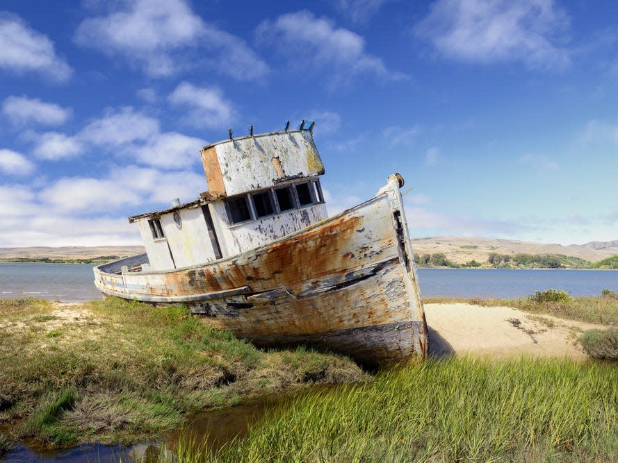 Point Reyes shipwreck in Inverness, California.